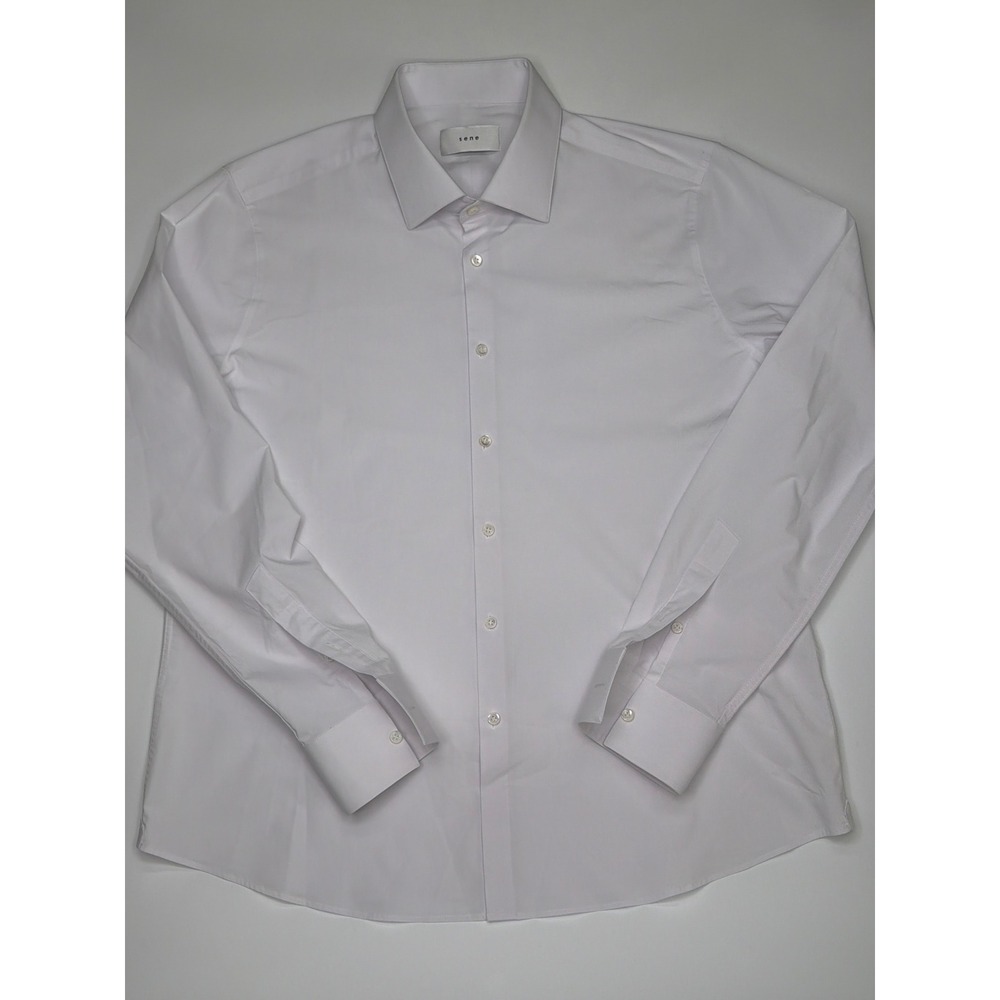 Sene‎ Mens White Long Sleeve Dress Shirt Bamboo Button Up Business Fancy Tuxedo